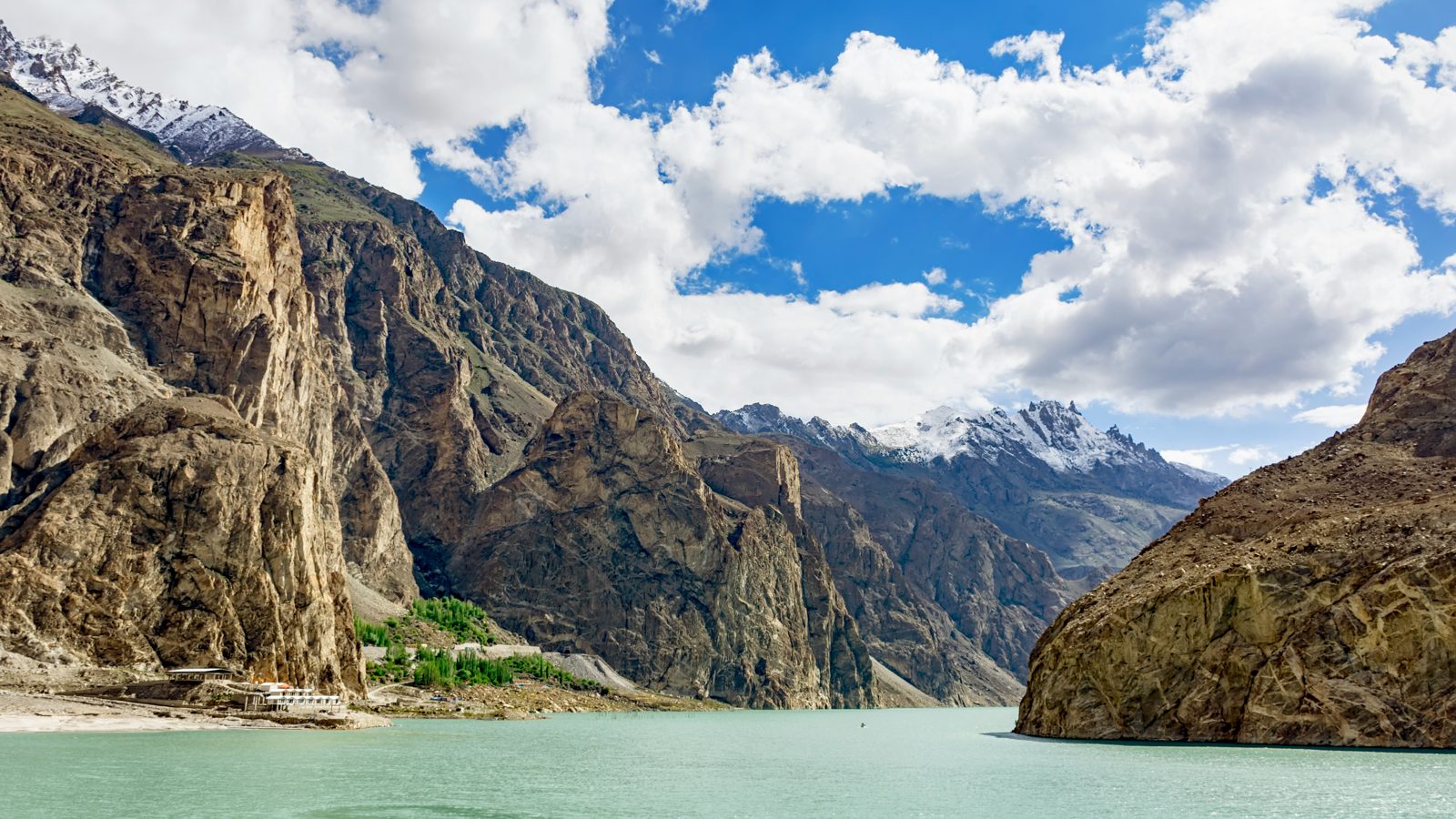 Golden hour over the snow-capped peaks of Hunza Valley, Pakistan